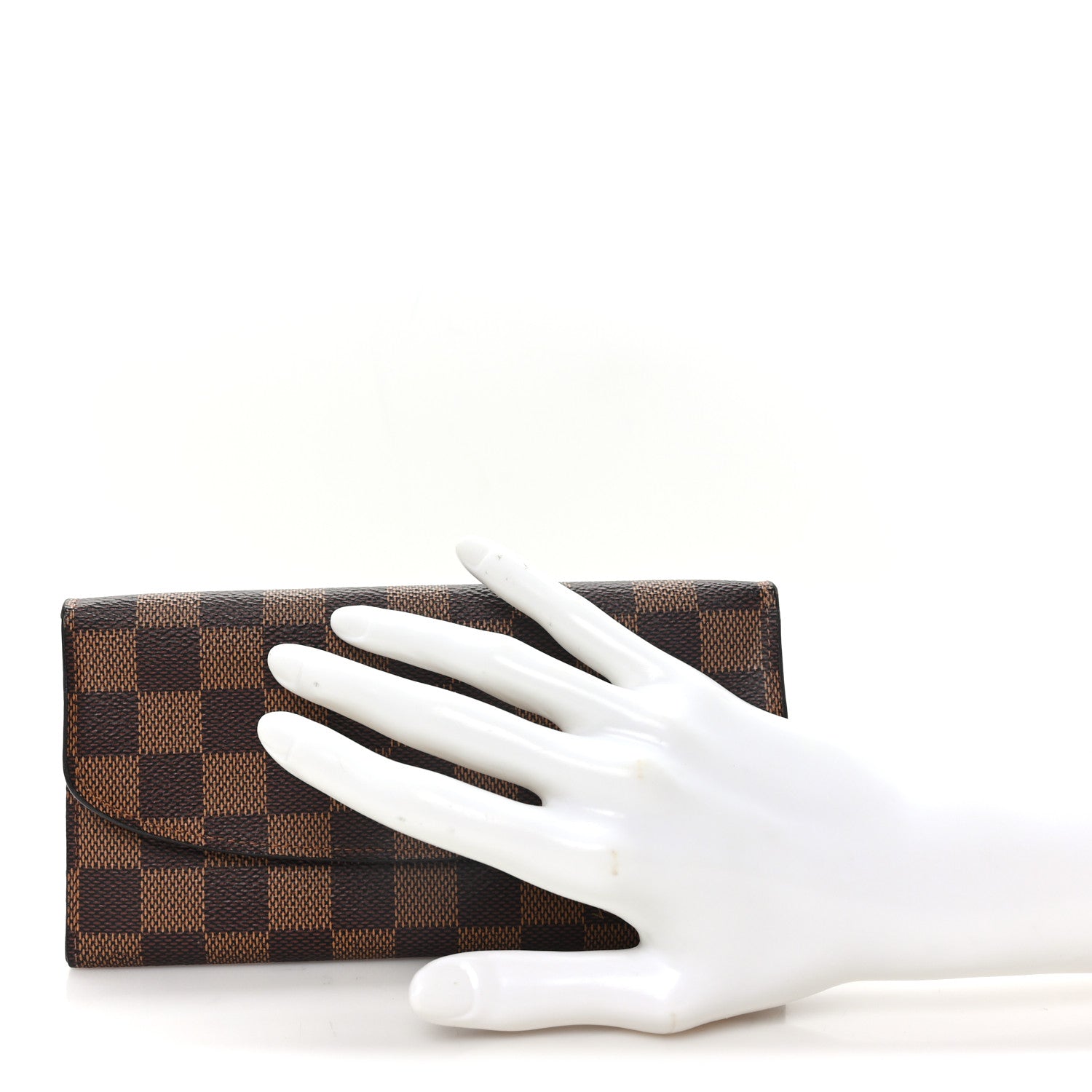 Louis Vuitton Damier Ebene Emilie Wallet Red 2 of 7