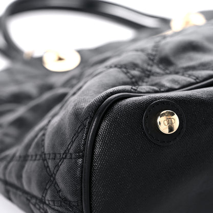 Christian Dior Coated Canvas Cannage Large Dior Soft Shopping Tote Black 8 of 15