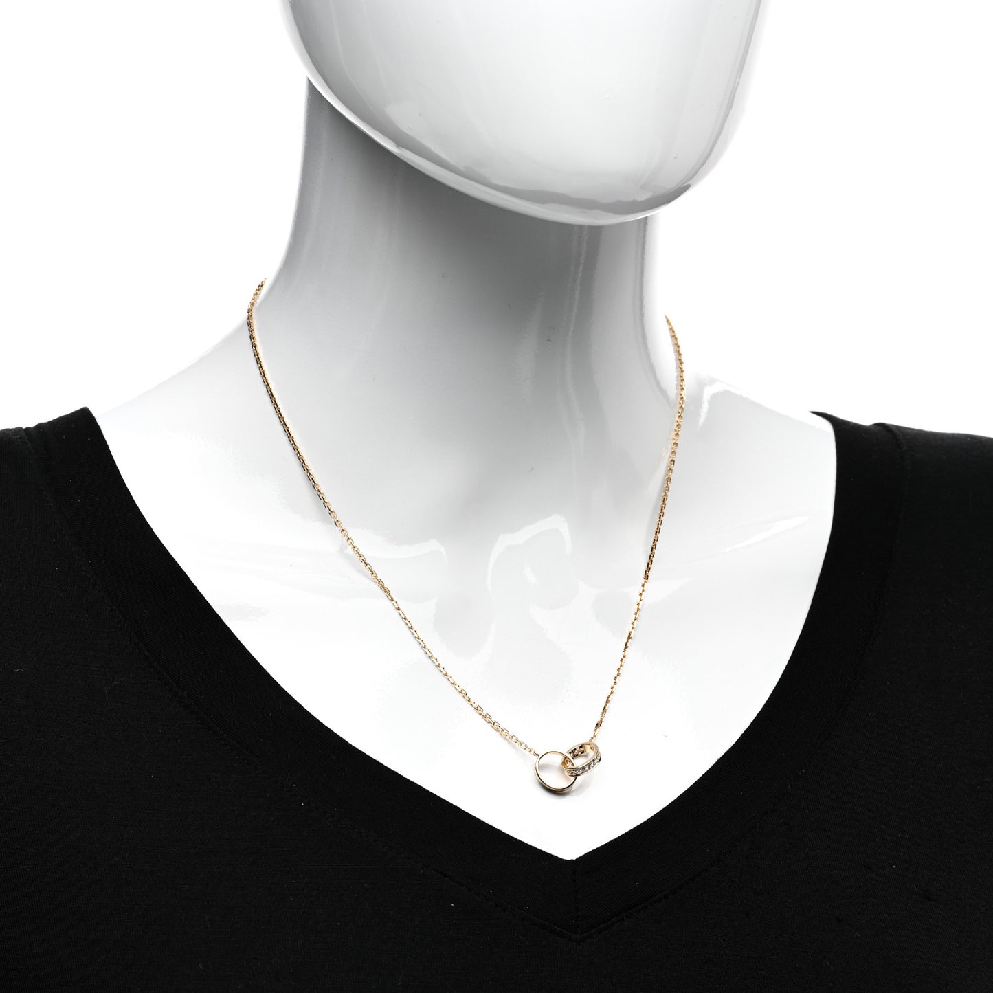 18K Yellow Gold Diamond Interlocking LOVE Necklace