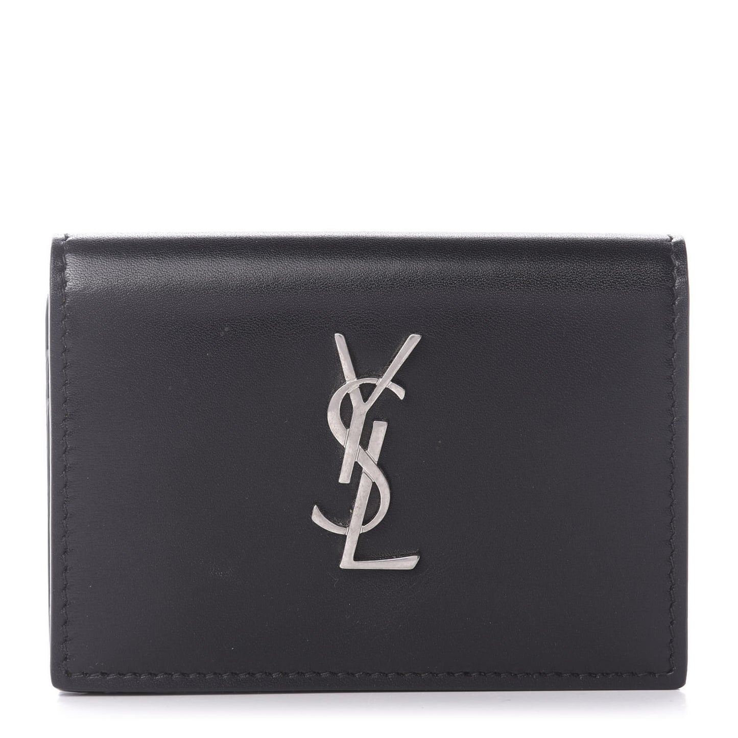 Lambskin Monogram Card Case Black