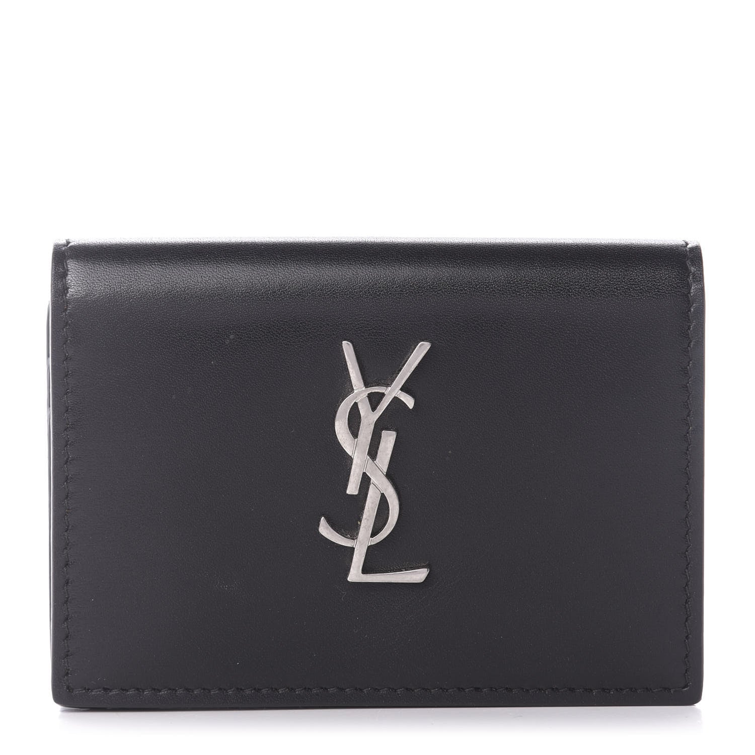 Saint Laurent Lambskin Monogram Card Case Black 1 of 7