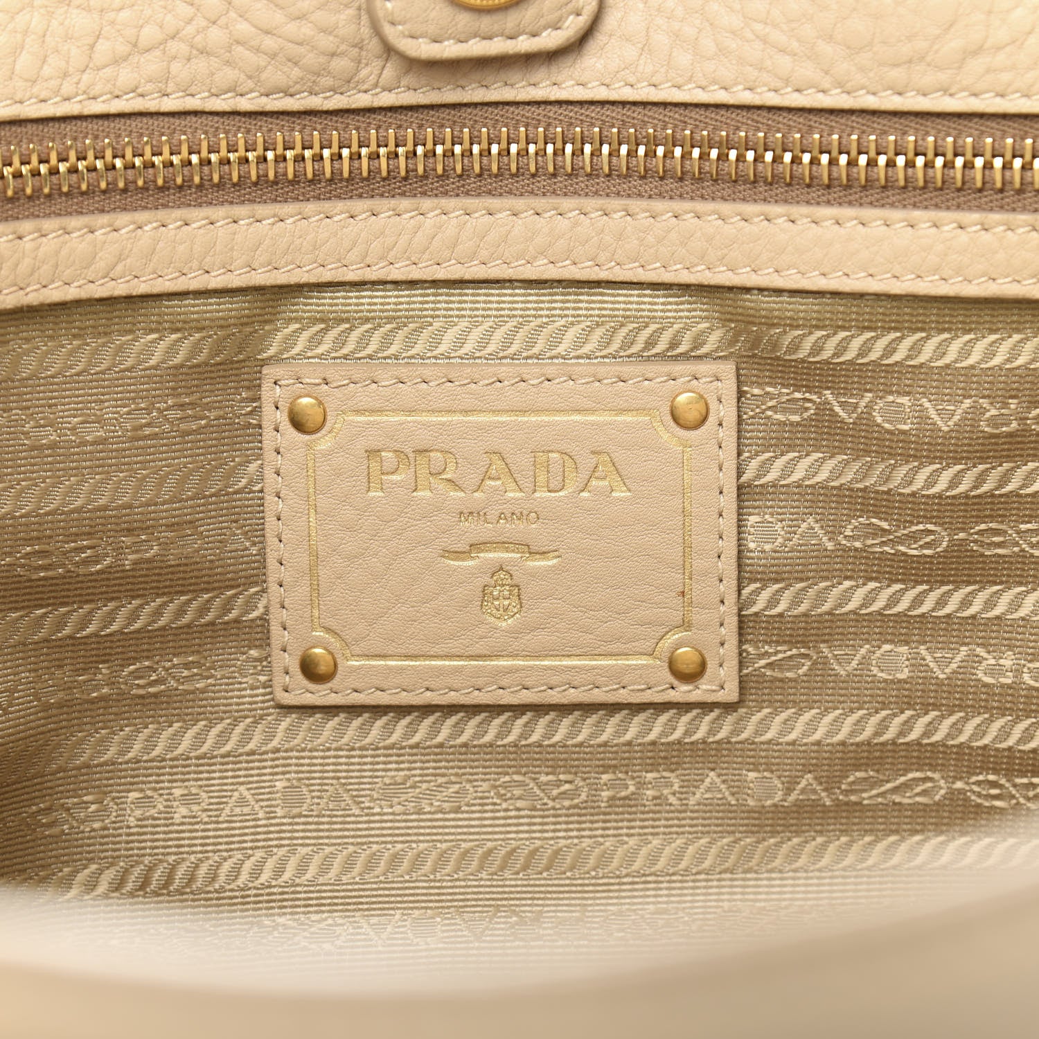 Prada Vitello Daino Tote Sabbia 5 of 9