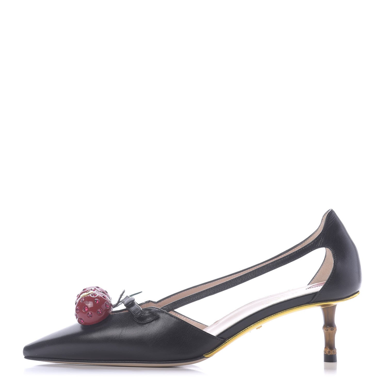 Gucci Nappa Unia Cherry Pumps 38 Black 1 of 10