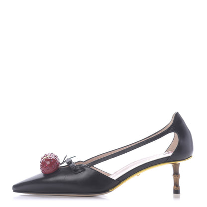 Gucci Nappa Unia Cherry Pumps 38 Black 1 of 10