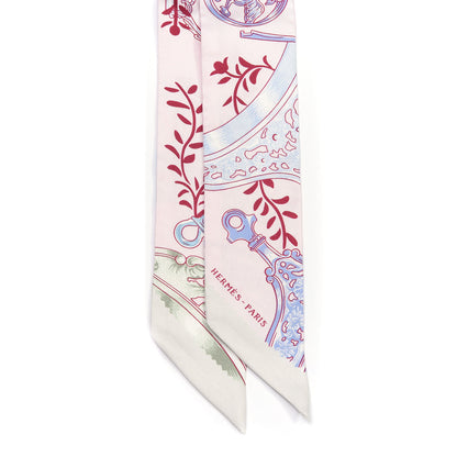 Hermes Silk Etriers Remix Twilly Rose Pale Bordeaux 2 of 4