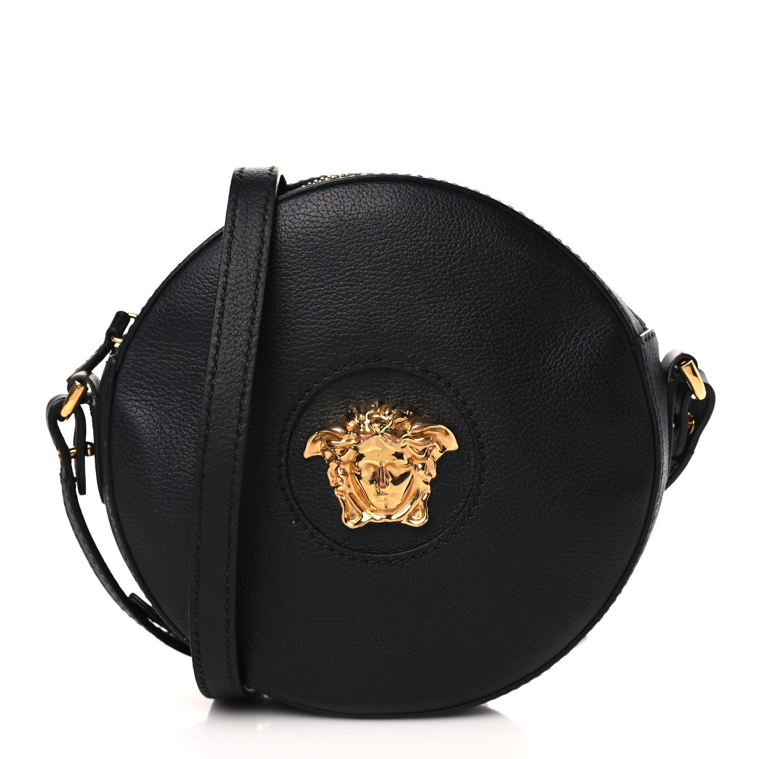 Versace Calfskin La Medusa Round Camera Bag Black 1 of 8