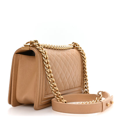 Chanel Caviar Quilted Medium Boy Flap Beige 3 of 10