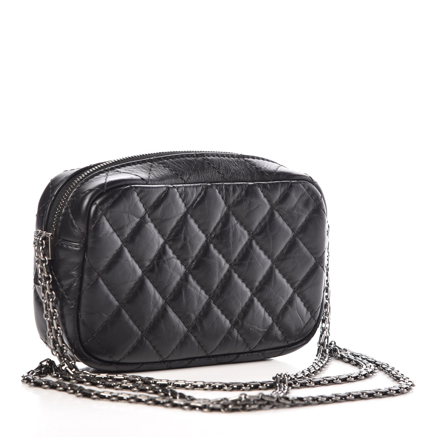 Chanel Aged Calfskin Quilted Mini Reissue Camera Case Black 4 of 11