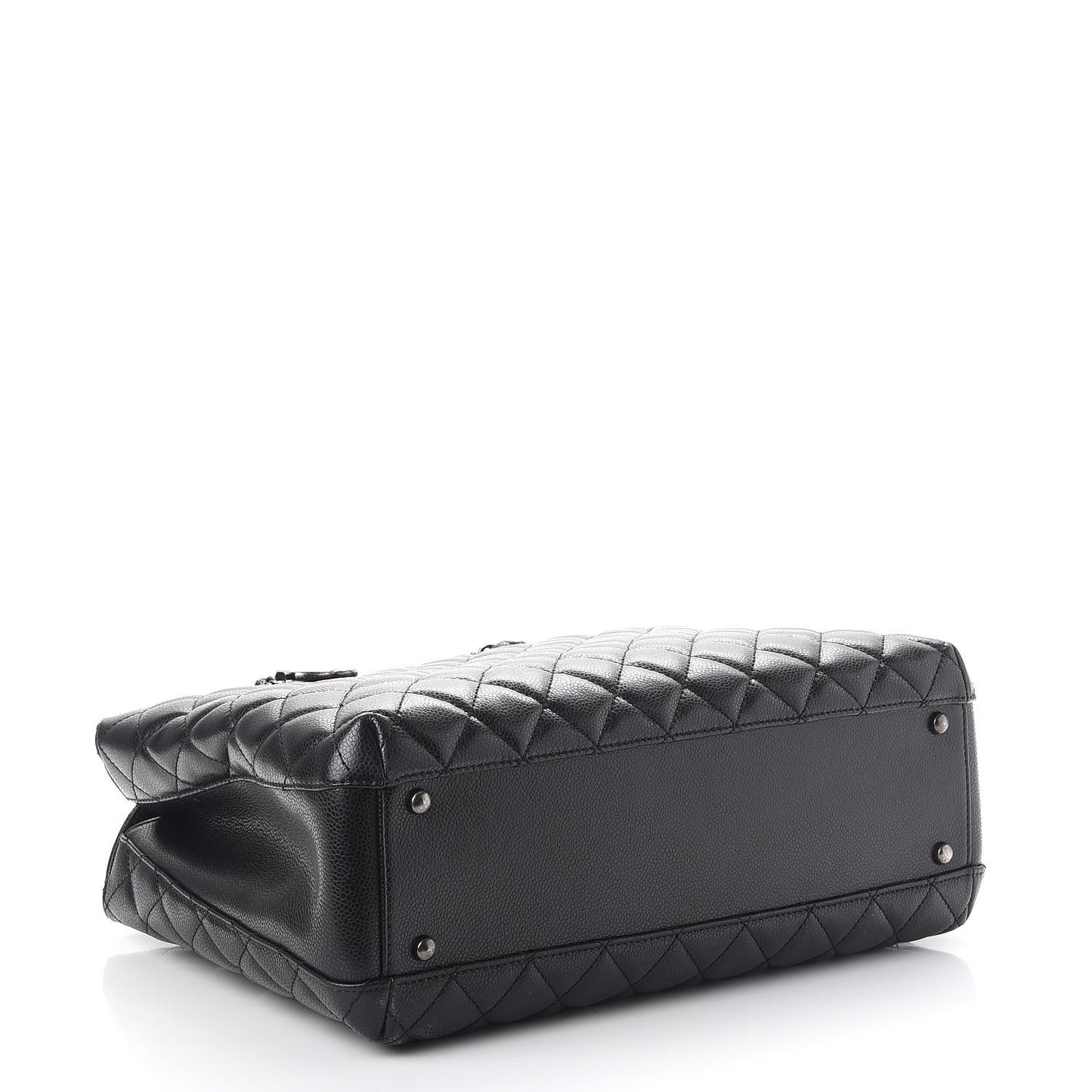 Caviar Quilted City Shopping Tote Black