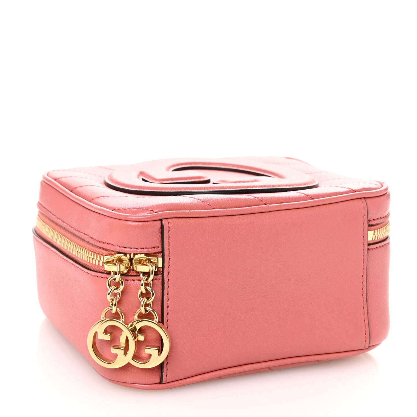 Sakai Be Green Calfskin Diagonal Stitched Small Blondie Shoulder Bag Pink