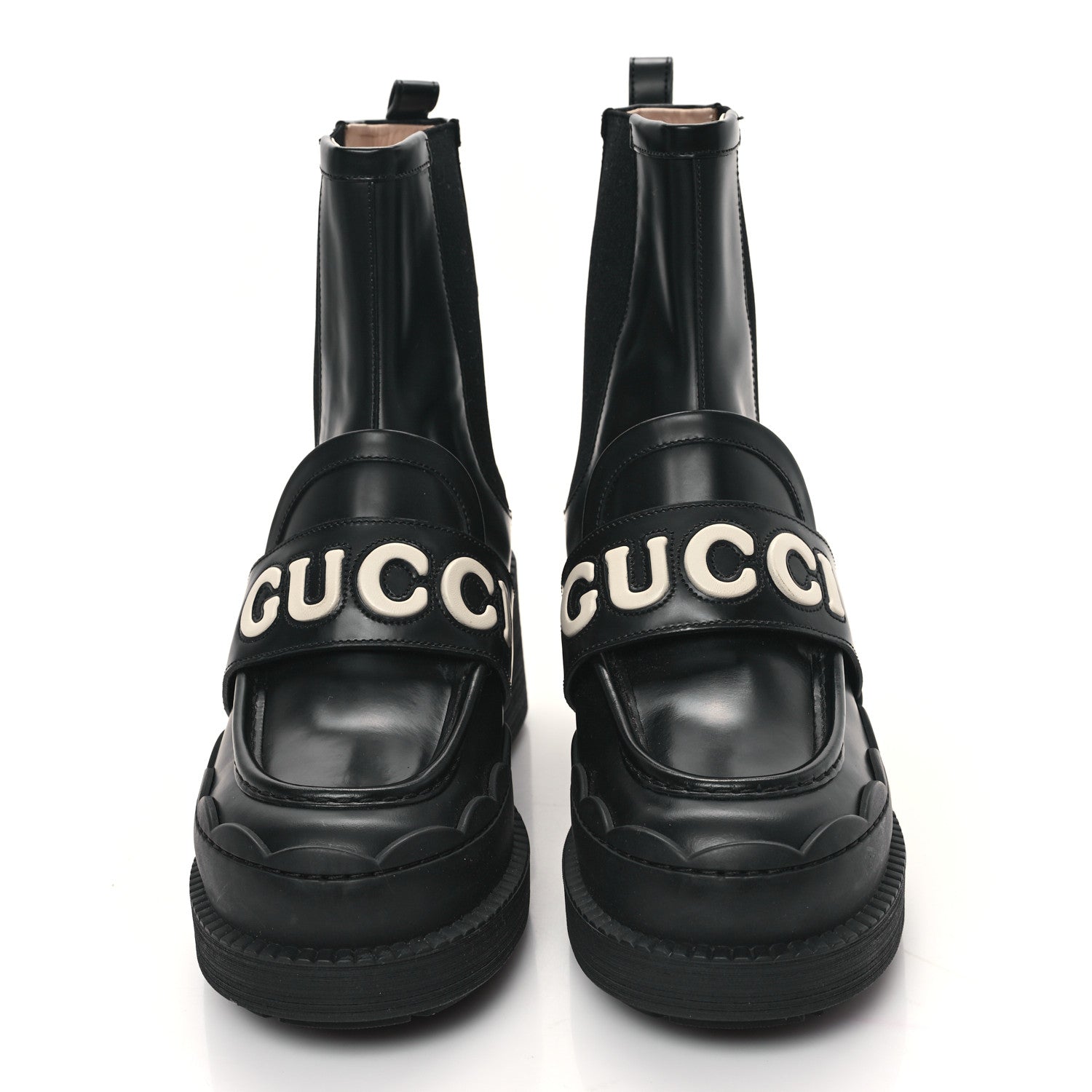 Gucci Calfskin Ornella Logo Ankle Boots 41 Black 2 of 9