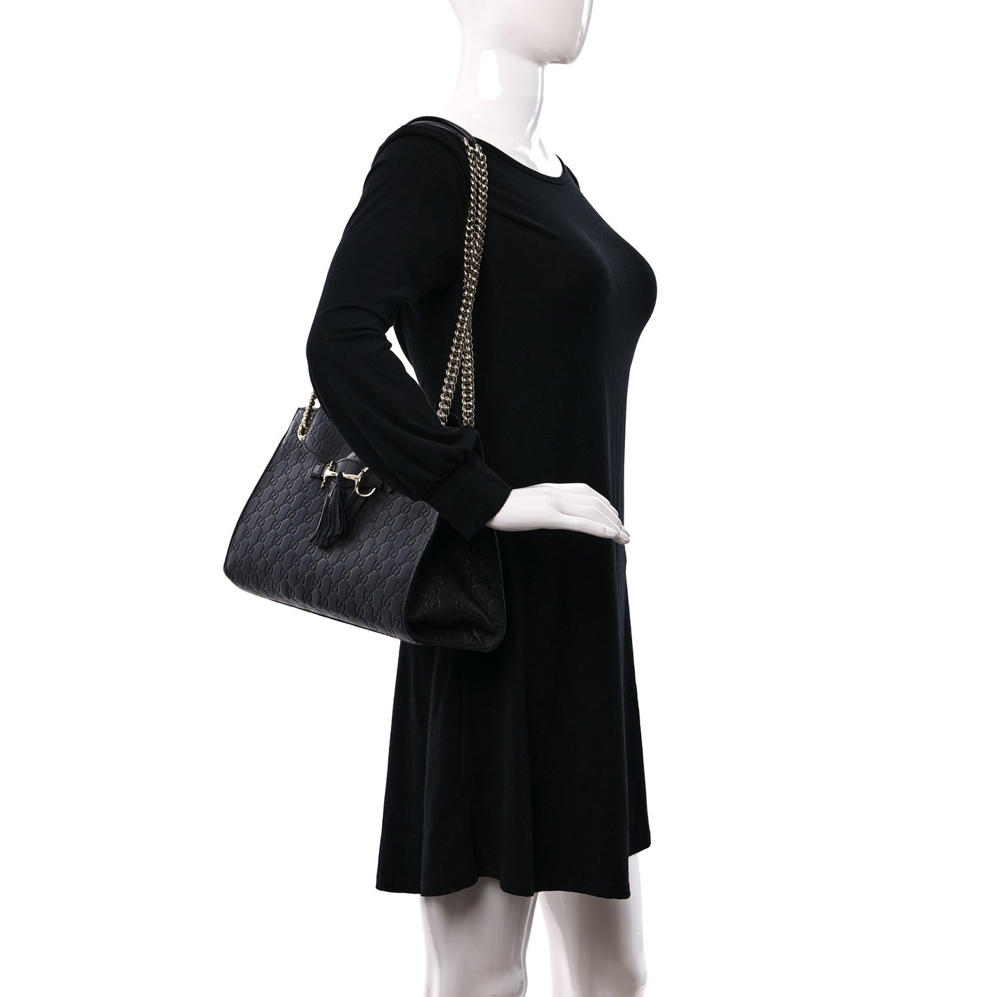 Guccissima Large Emily Chain Shoulder Bag Black