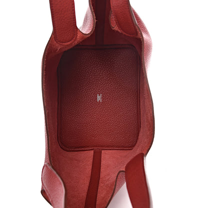 Hermes Taurillon Clemence Picotin Lock 22 MM Rouge Garance 5 of 12