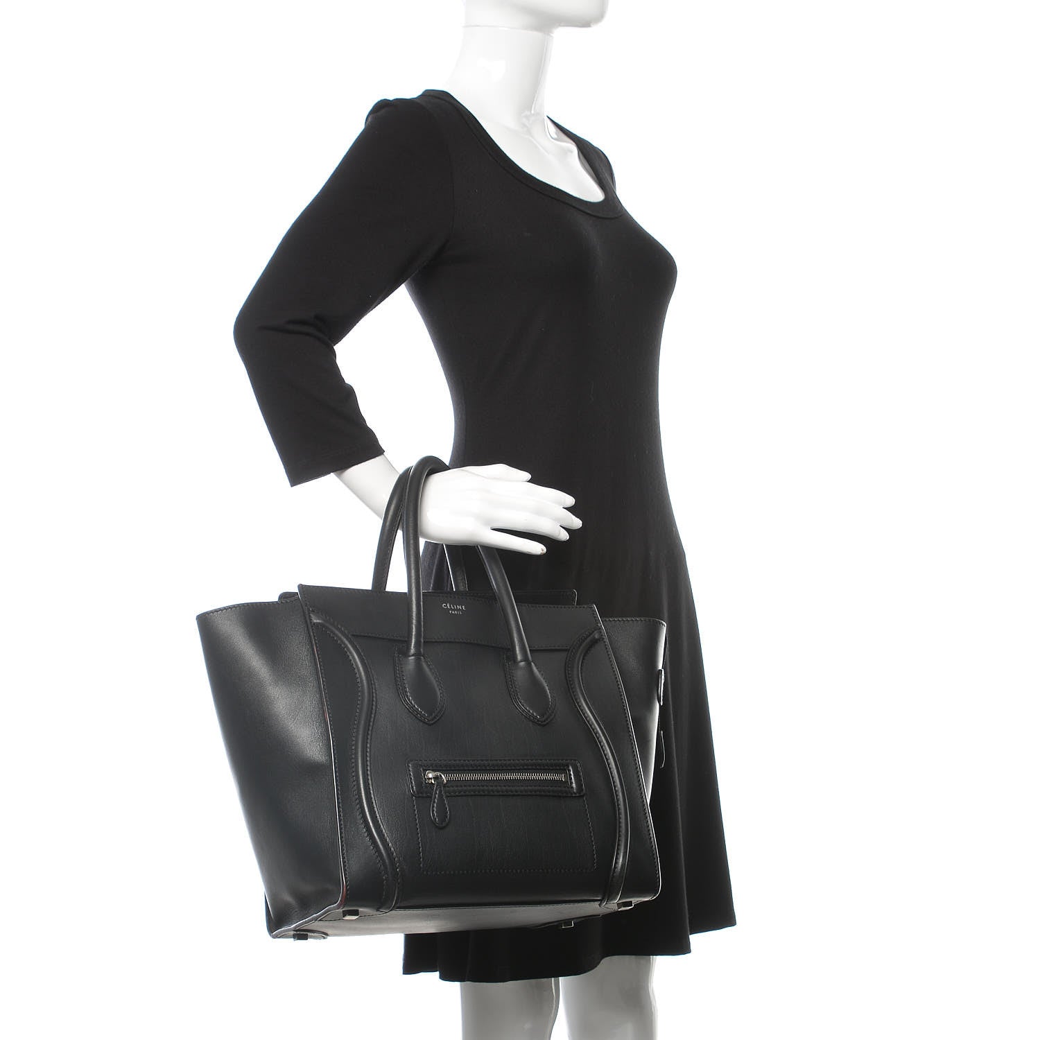 Celine Smooth Calfskin Mini Luggage Black 2 of 19