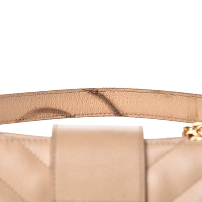 Saint Laurent Grain De Poudre Matelasse Chevron Monogram Shopping Bag Nude Powder 12 of 16