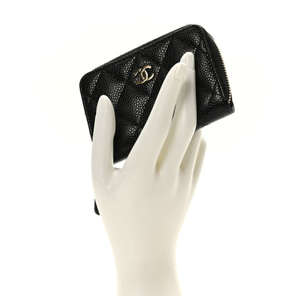 Chanel Caviar Quilted Zip Coin Purse Black 2 of 9