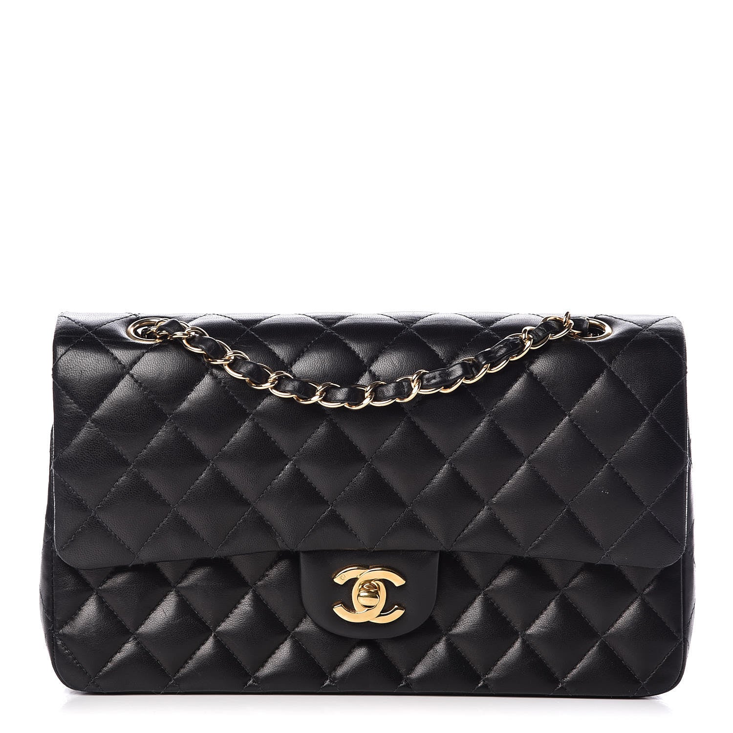Chanel Lambskin Quilted Medium Double Flap Black 1 of 12