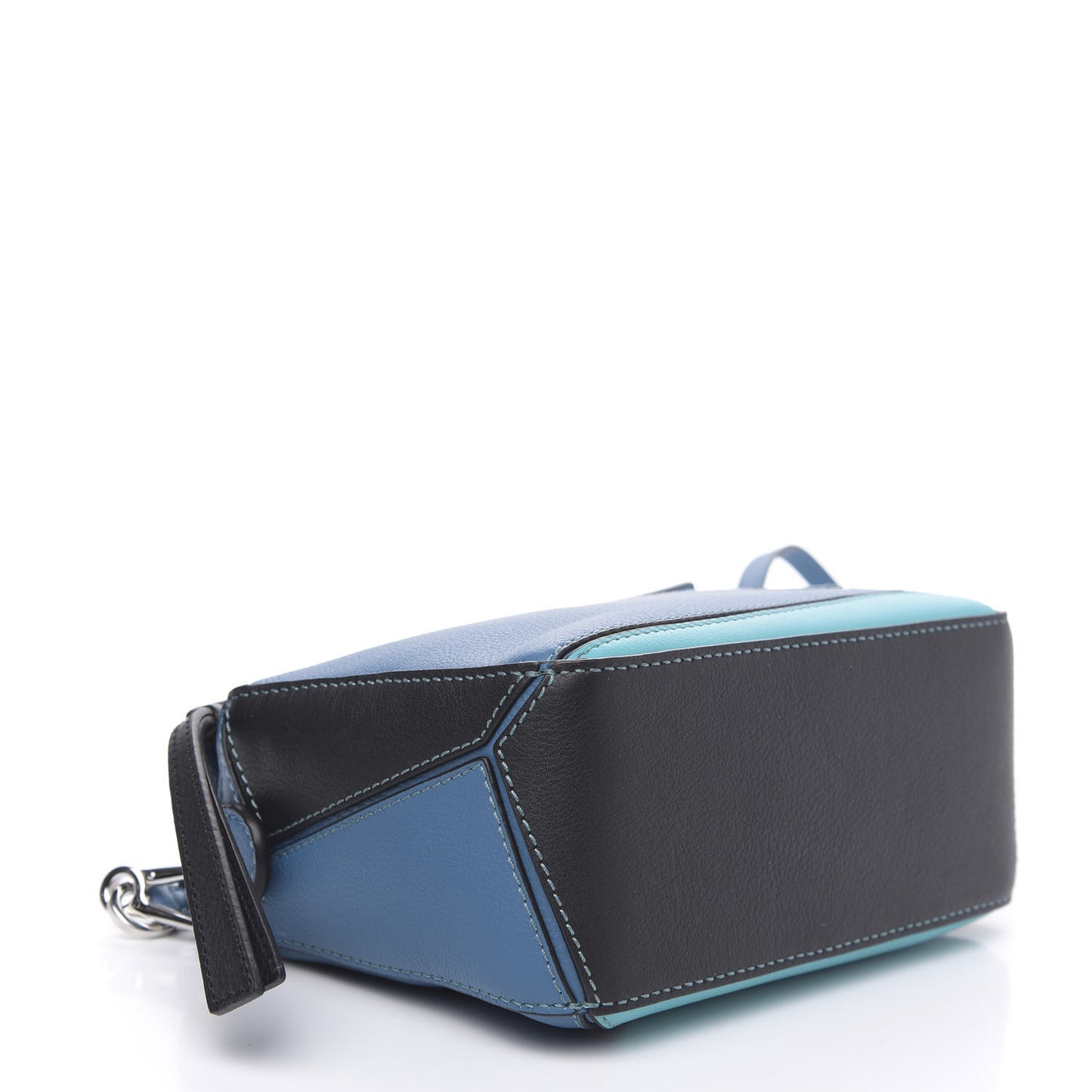 Calfskin Mini Puzzle Bag Dark Lagoon Black