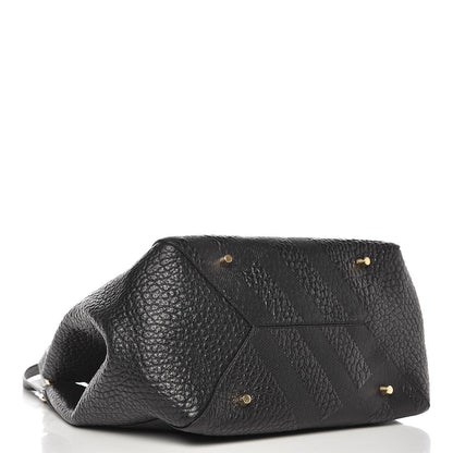 Burberry Signature Grain Calfskin Check Embossed Small Canterbury Tote Black 5 of 11