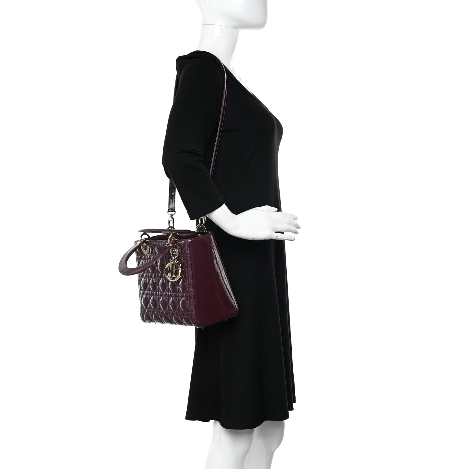 Christian Dior Patent Cannage Medium Lady Dior Purple 2 of 11
