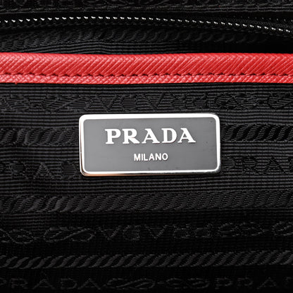Prada Tessuto Nylon Saffiano Vela Medium Backpack Fuoco 7 of 10