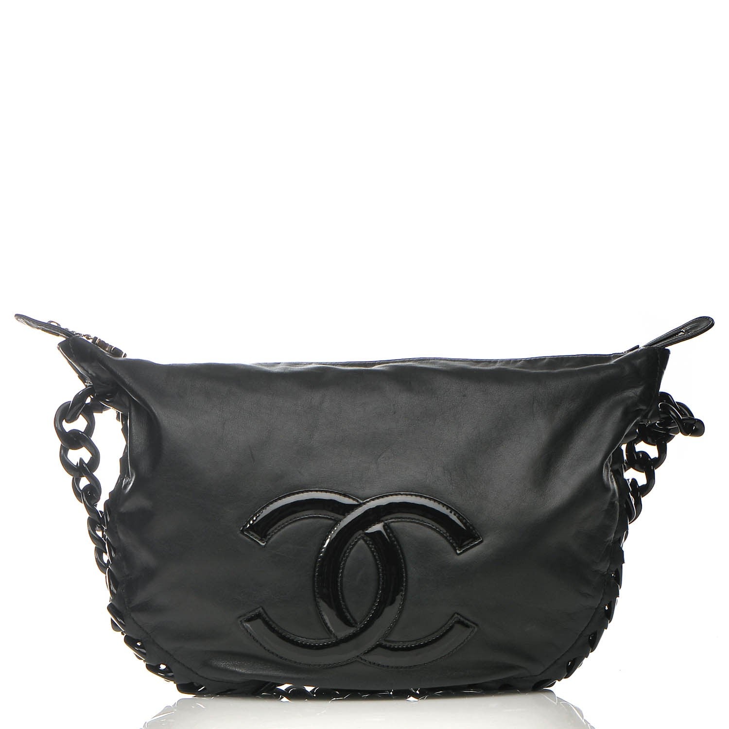 Chanel Calfskin Modern Chain Rhodoid Hobo Black 1 of 8
