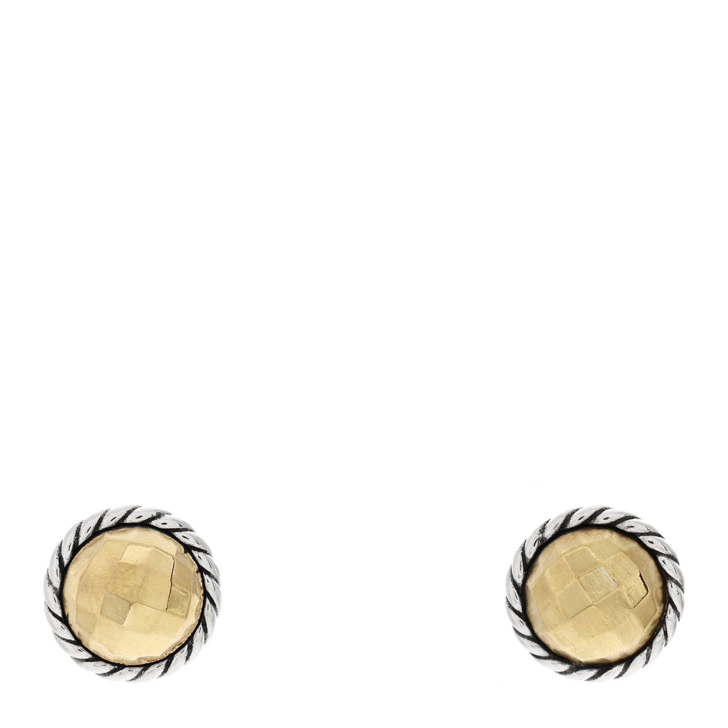 David Yurman Sterling Silver 18K Yellow Gold Chatelaine Earrings 1 of 4