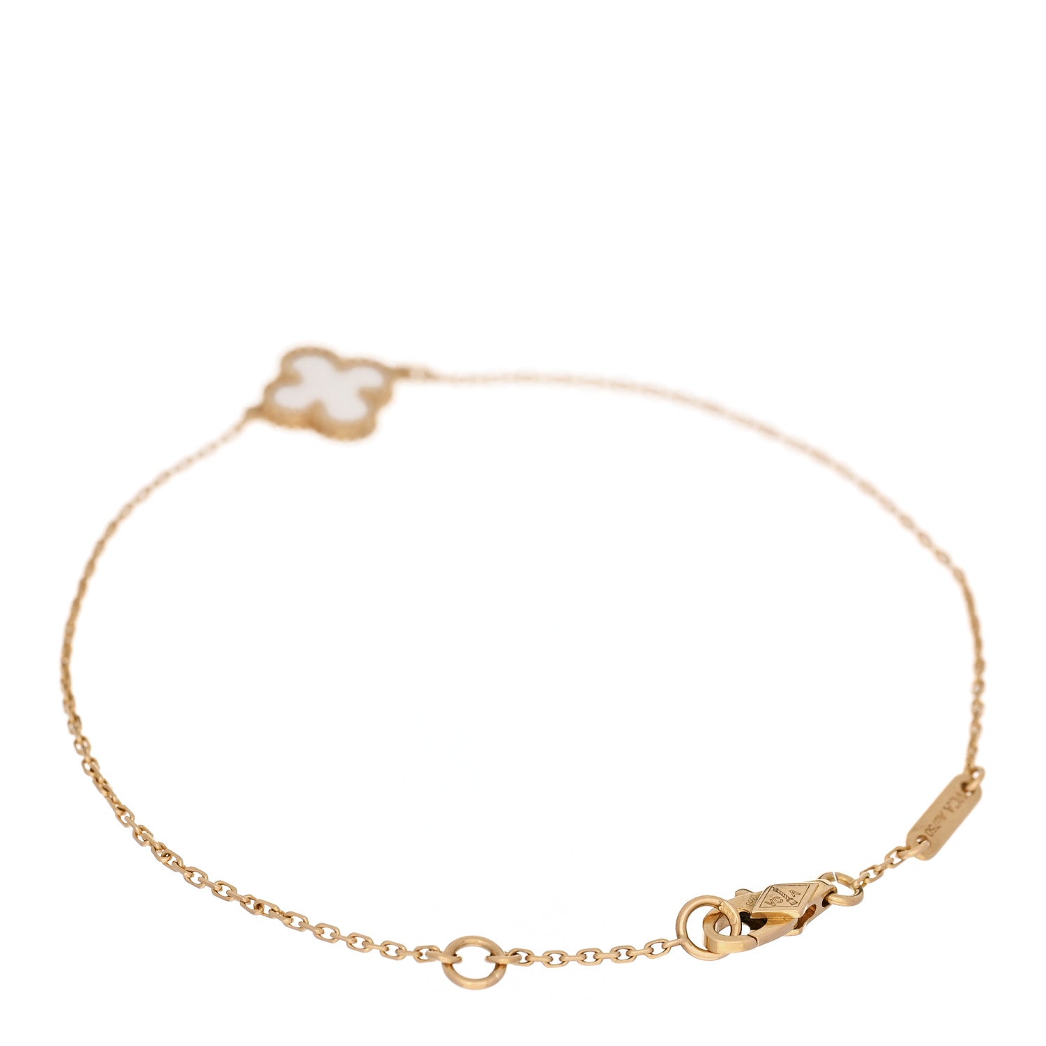 Van Cleef & Arpels 18K Yellow Gold Mother of Pearl Sweet Alhambra Bracelet 2 of 4