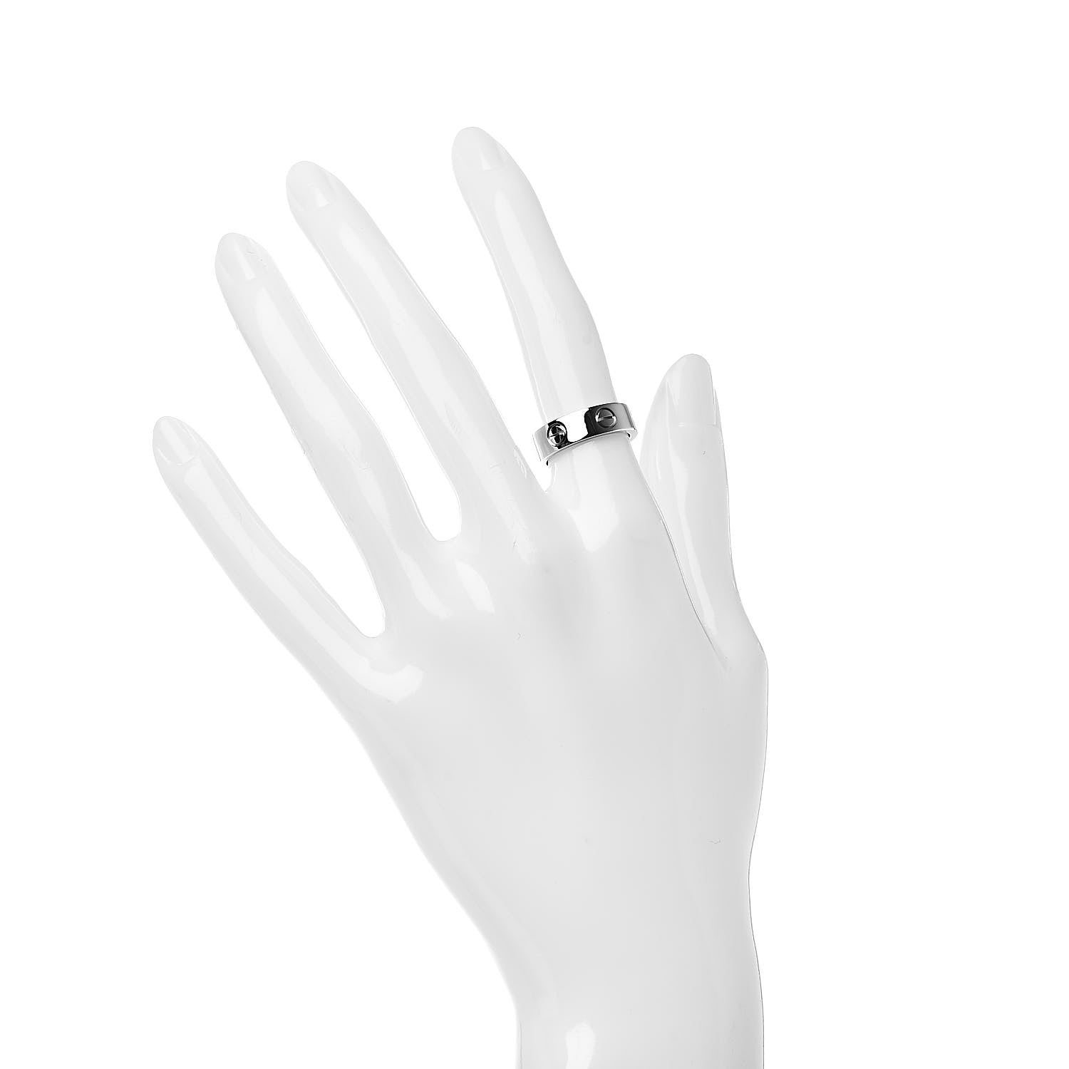 Cartier 18K White Gold 5.5mm LOVE Ring 49 4.75 2 of 4