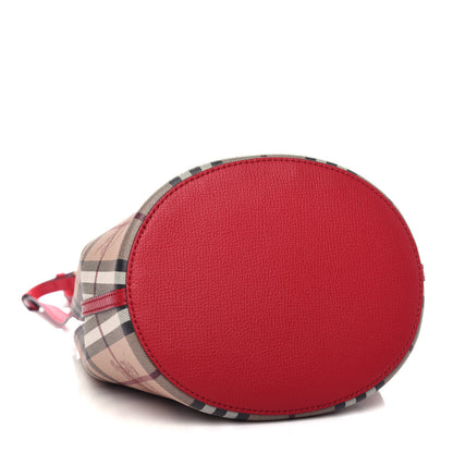 Burberry Haymarket Check Colours Small Lorne Bucket Crossbody Poppy Red 4 of 9