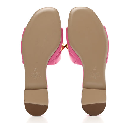 Valentino Garavani Nappa Roman Stud Flat Slide Sandals 37 Feminine Pink 5 of 10