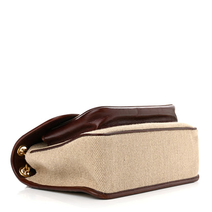 Saint Laurent Cotton Canvas Vintage Calfskin Monogram Medium Niki Chain Satchel Natural Chocolate 4 of 11