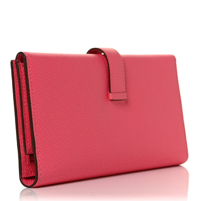 Hermes Epsom Bearn Gusset Wallet Rose Azalee 3 of 8