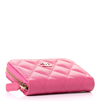 Chanel Caviar Quilted Zip Coin Purse Pink 3 of 6