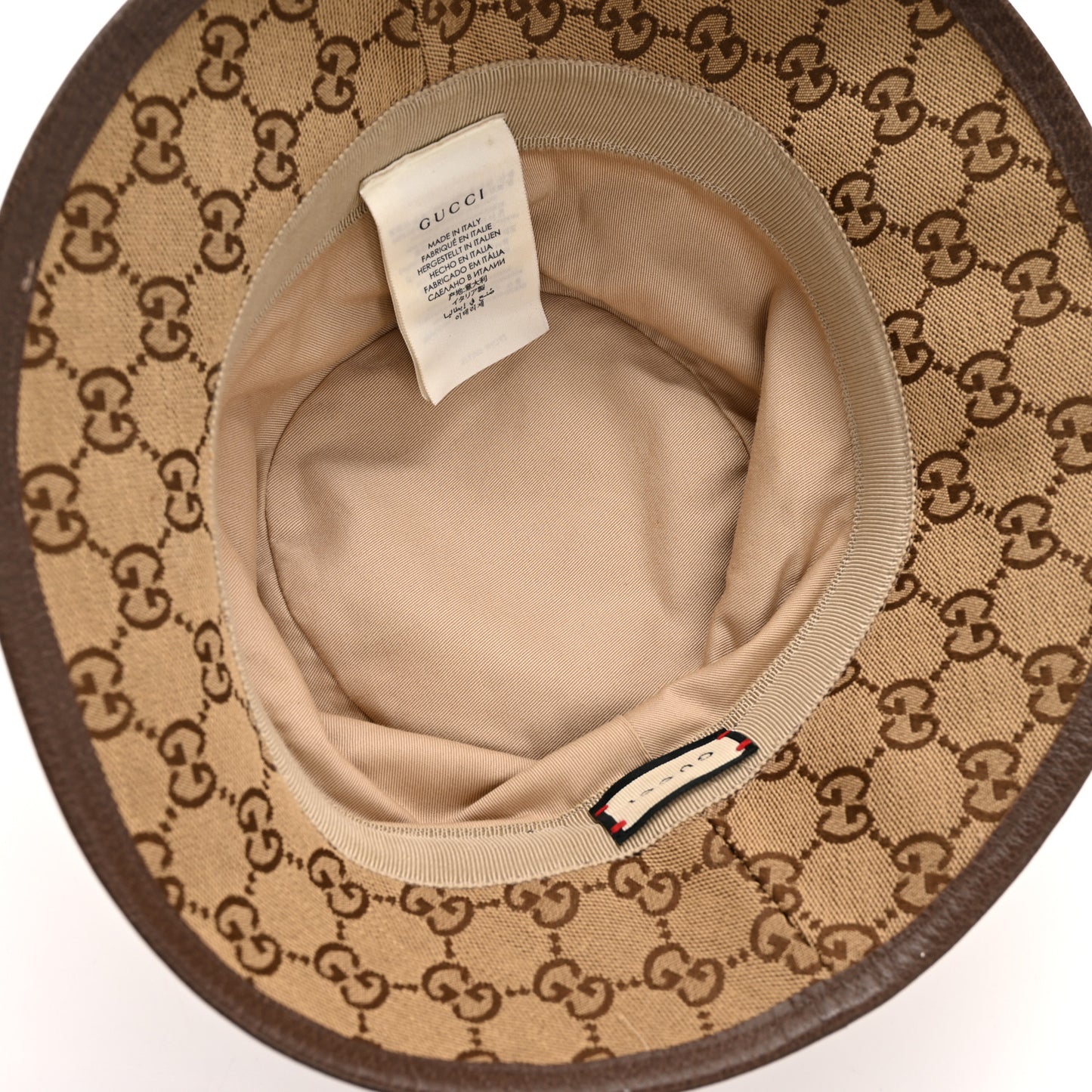 Monogram Textured Dollar Calfskin GG Jago Bucket Hat S Cacao Beige Cacao Beige