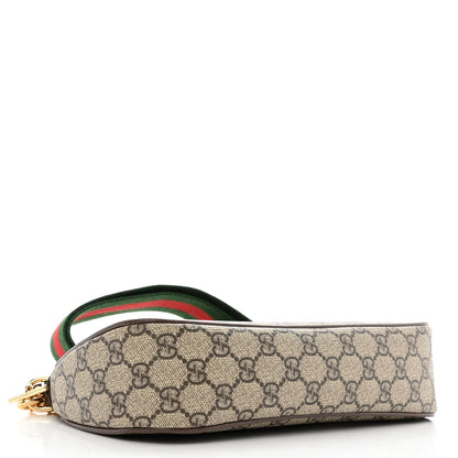 Gucci GG Supreme Monogram Textured Dollar Calfskin Web Small Ophidia GG Handbag Beige Ebony New Acero 4 of 9