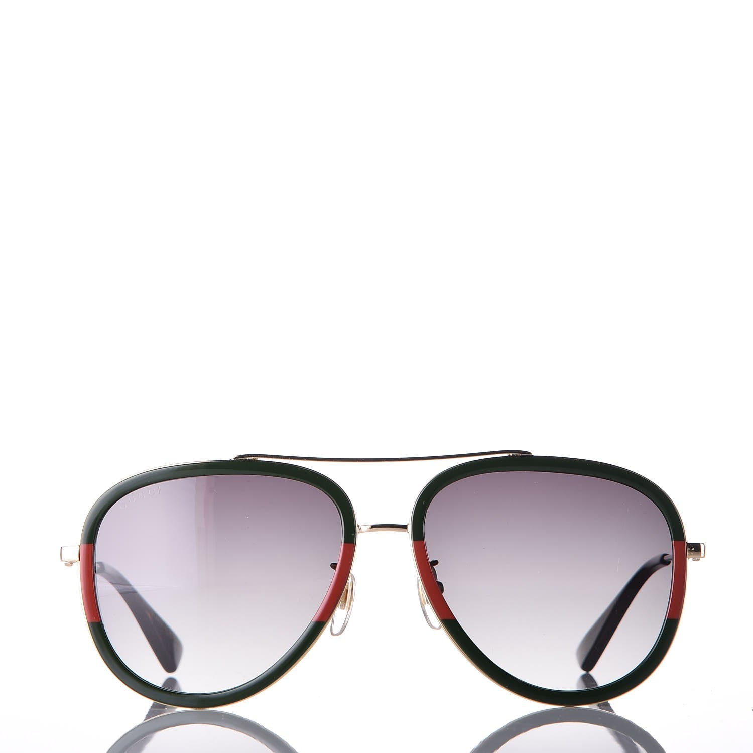 Gucci Web Aviator Sunglasses GG0062S Green Red 2 of 8