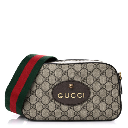 Gucci GG Supreme Monogram Web Neo Vintage Shoulder Bag Beige New Acero Crop 1 of 10