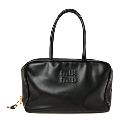 Miu Miu Soft Calf Softy Large Beau Top Handle Bag Black 1 of 9