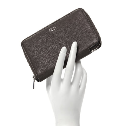 Celine Drummed Calfskin Zip Around Multifunction Wallet Souris 2 of 8