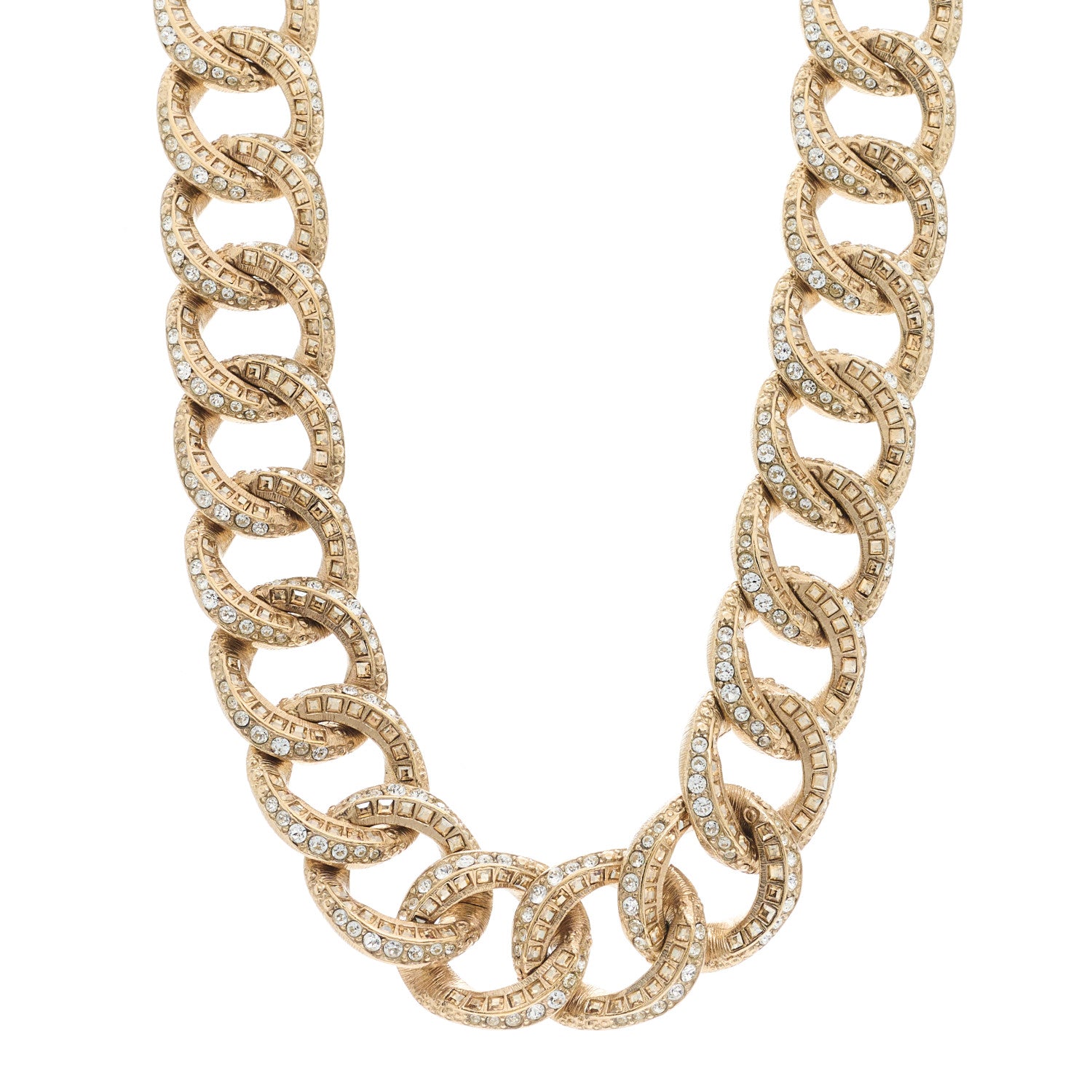 Chanel Baguette Crystal Moon CC Choker Necklace Gold 1 of 5