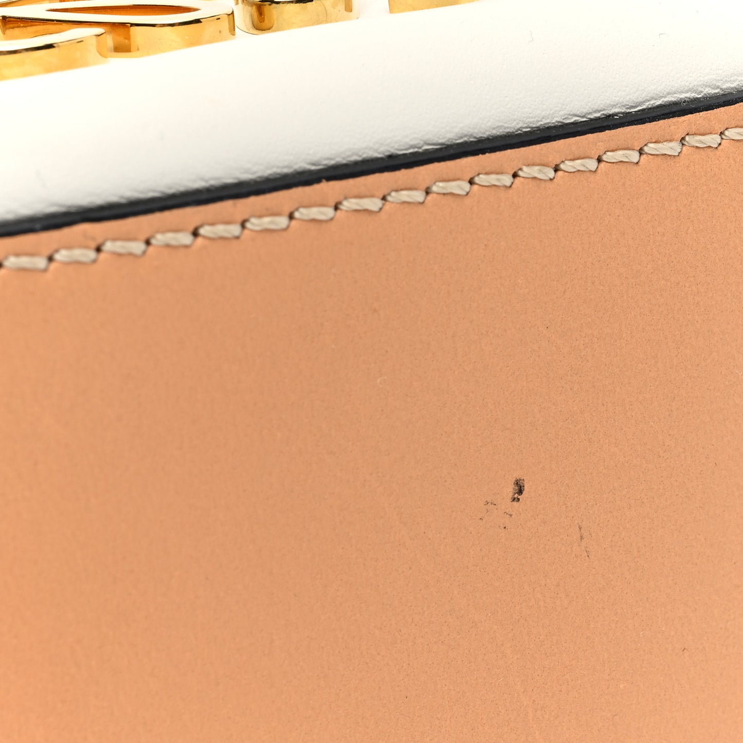 Satin Calfskin Small Anagram Luna Bag White
