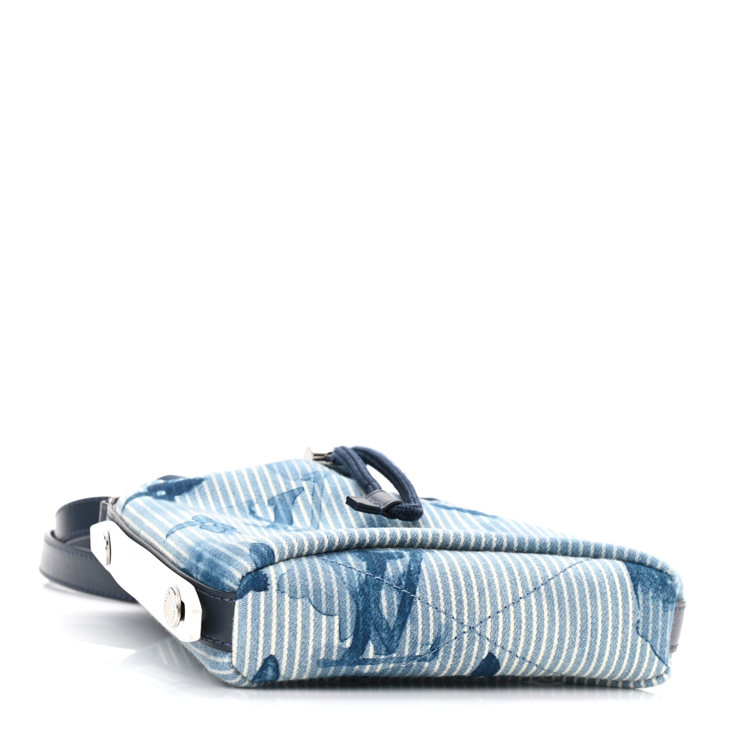 Hickory Stripes Denim Monogram Watercolor Sac Marin BB Blue