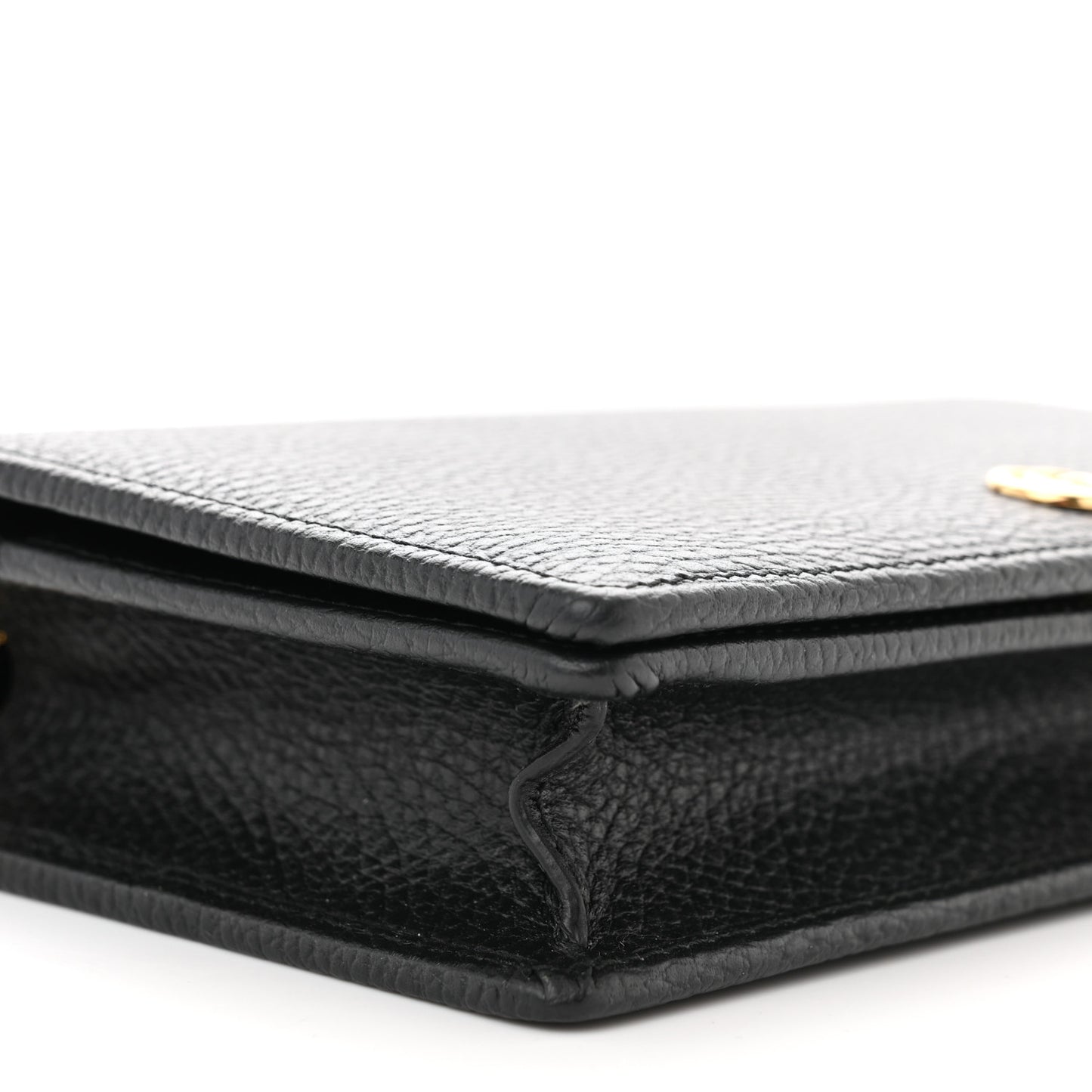 Calfskin Mini GG Marmont Chain Wallet Black