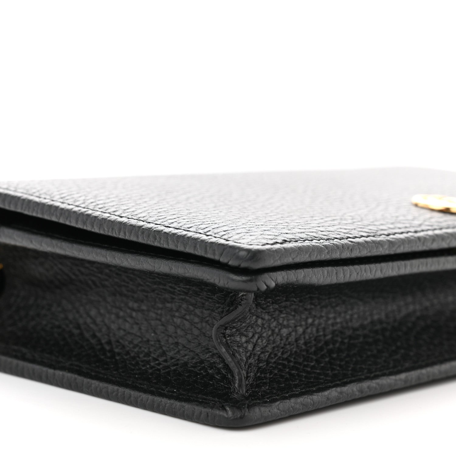 Gucci Calfskin Mini GG Marmont Chain Wallet Black 8 of 9