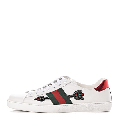 Gucci Calfskin Web Studded Mens Arrow Ace Sneakers 12 White 1 of 9