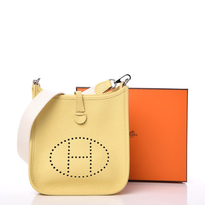 Hermes Taurillon Clemence Amazone Evelyne TPM Jaune Poussin Craie 8 of 8
