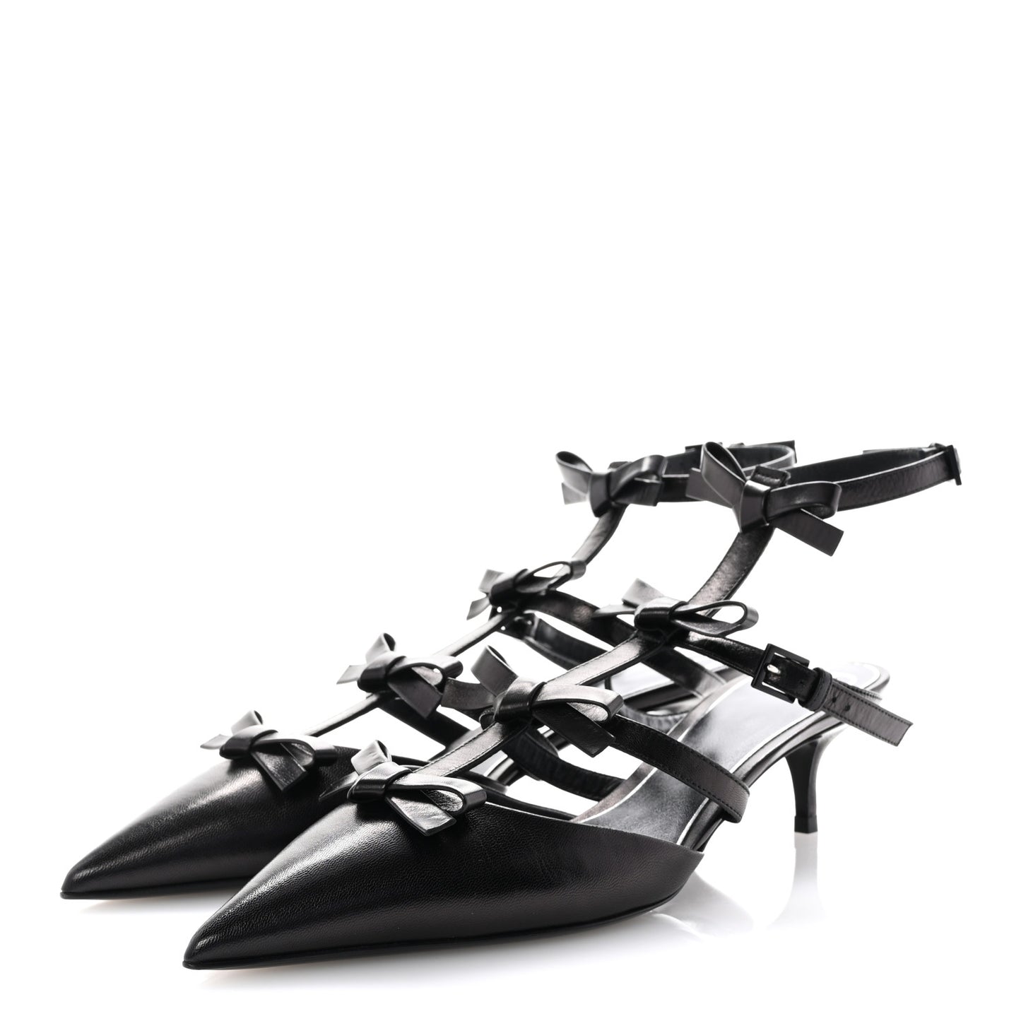 Nappa French Bow Gladiator 45mm Sandals 40 Black