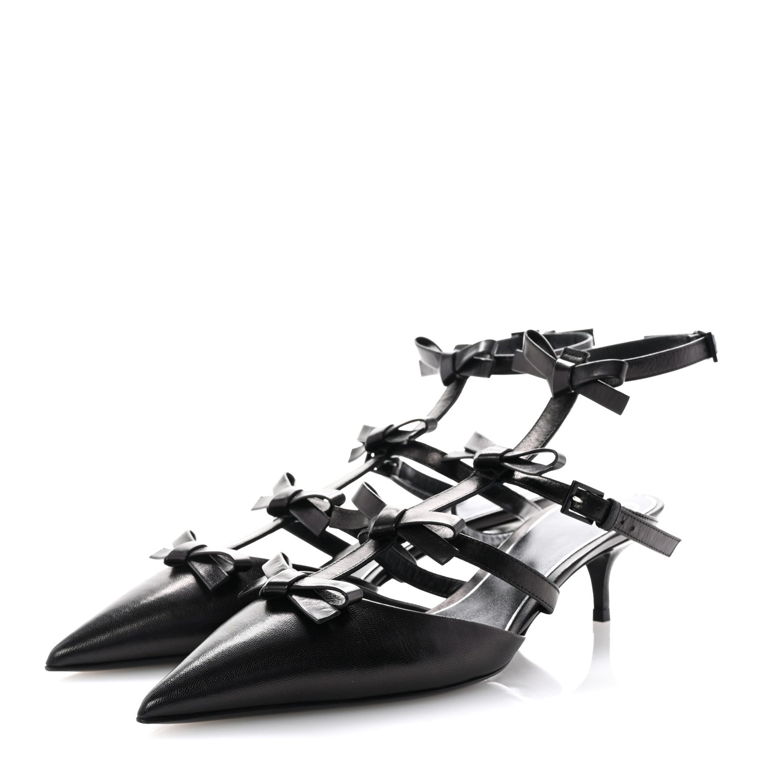 Valentino Garavani Nappa French Bow Gladiator 45mm Sandals 40 Black 4 of 9