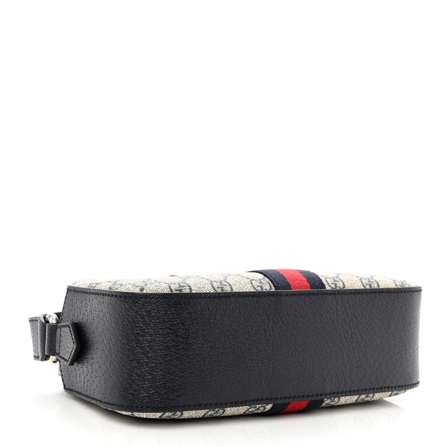 GG Supreme Monogram Textured Dollar Calfskin Web Small Ophidia Camera Bag Beige Blue